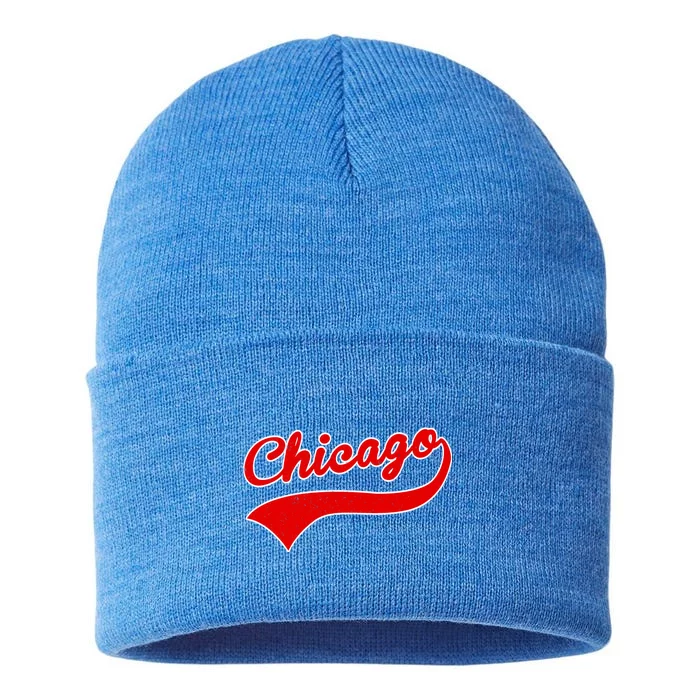 Chicago Vintage Classic Team Logo Sustainable Knit Beanie