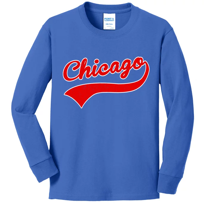 Chicago Vintage Classic Team Logo Kids Long Sleeve Shirt