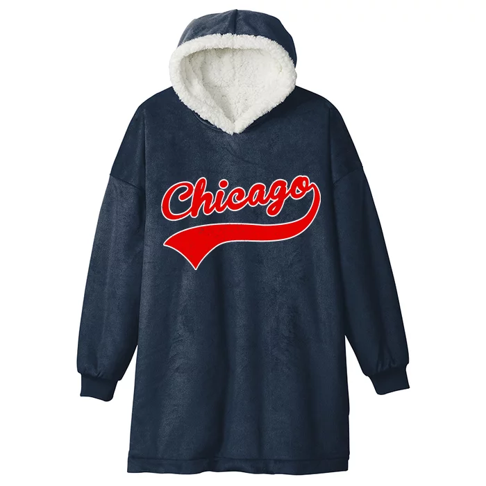 Chicago Vintage Classic Team Logo Hooded Wearable Blanket