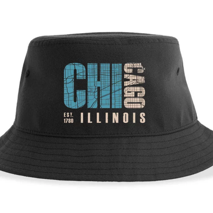 Chicago Vintage Emblem Sustainable Bucket Hat