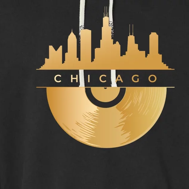 Chicago Vinyl Skyline Garment-Dyed Fleece Hoodie