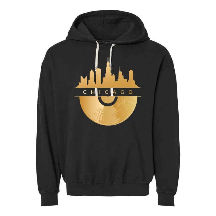 Chicago Vinyl Skyline Garment-Dyed Fleece Hoodie