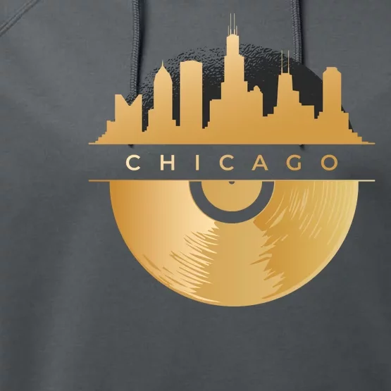 Chicago Vinyl Skyline Performance Fleece Hoodie