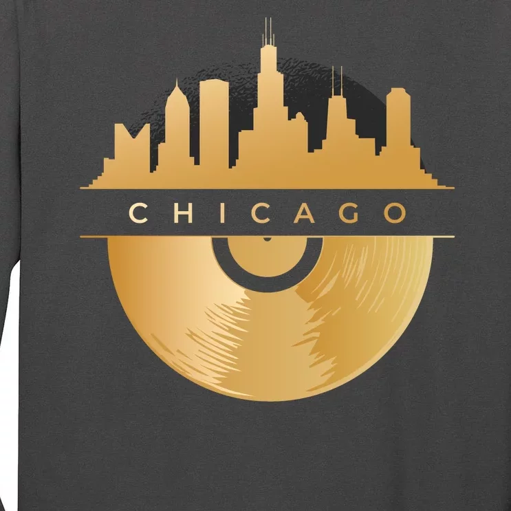 Chicago Vinyl Skyline Tall Long Sleeve T-Shirt