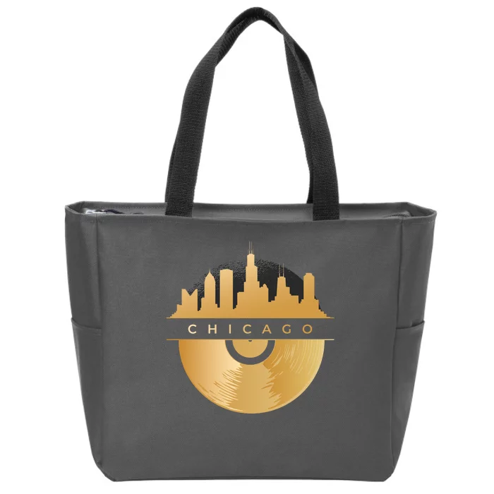 Chicago Vinyl Skyline Zip Tote Bag