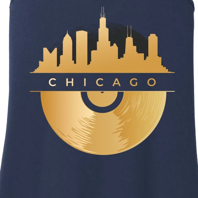 Chicago Vinyl Skyline Ladies Essential Tank