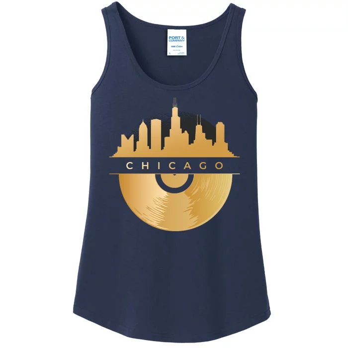 Chicago Vinyl Skyline Ladies Essential Tank