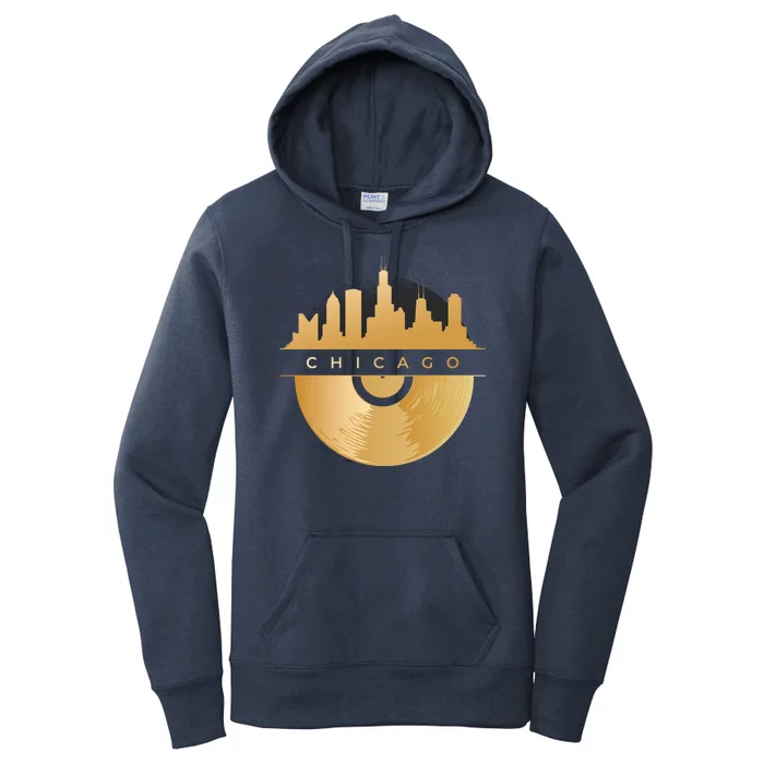 Chicago Vinyl Skyline Women's Pullover Hoodie