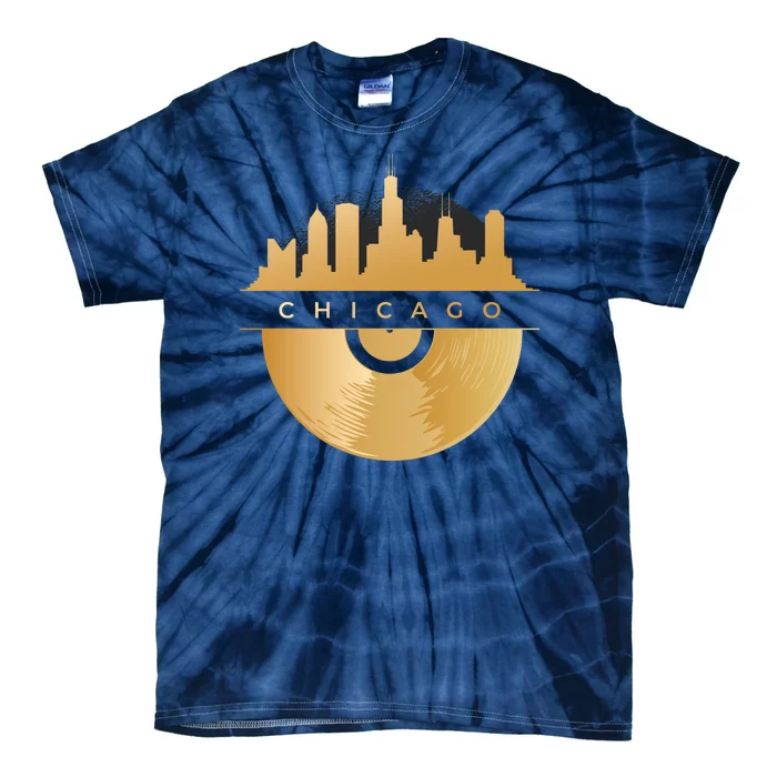 Chicago Vinyl Skyline Tie-Dye T-Shirt