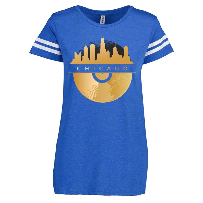 Chicago Vinyl Skyline Enza Ladies Jersey Football T-Shirt