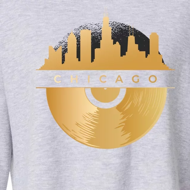 Chicago Vinyl Skyline Cropped Pullover Crew