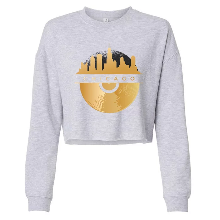 Chicago Vinyl Skyline Cropped Pullover Crew