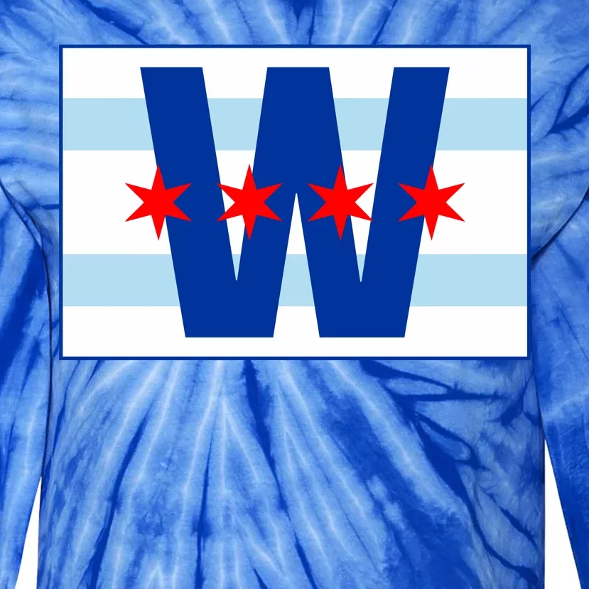 Chicago W Flag Tie-Dye Long Sleeve Shirt