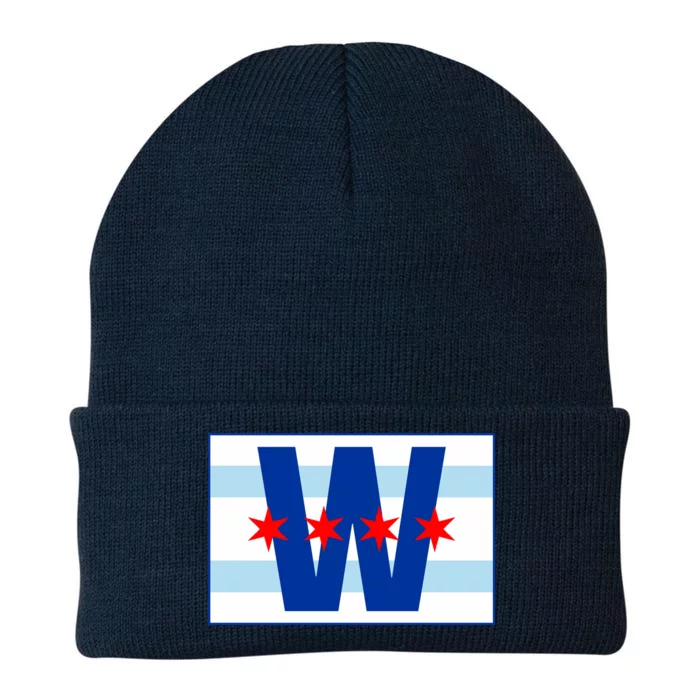 Chicago W Flag Knit Cap Winter Beanie