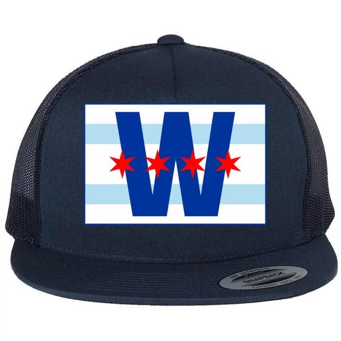 Chicago W Flag Flat Bill Trucker Hat