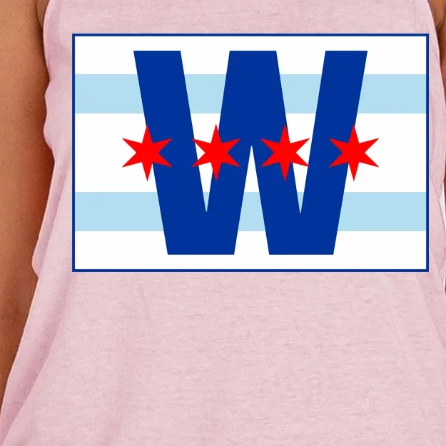 Chicago W Flag Women's Knotted Racerback Tank