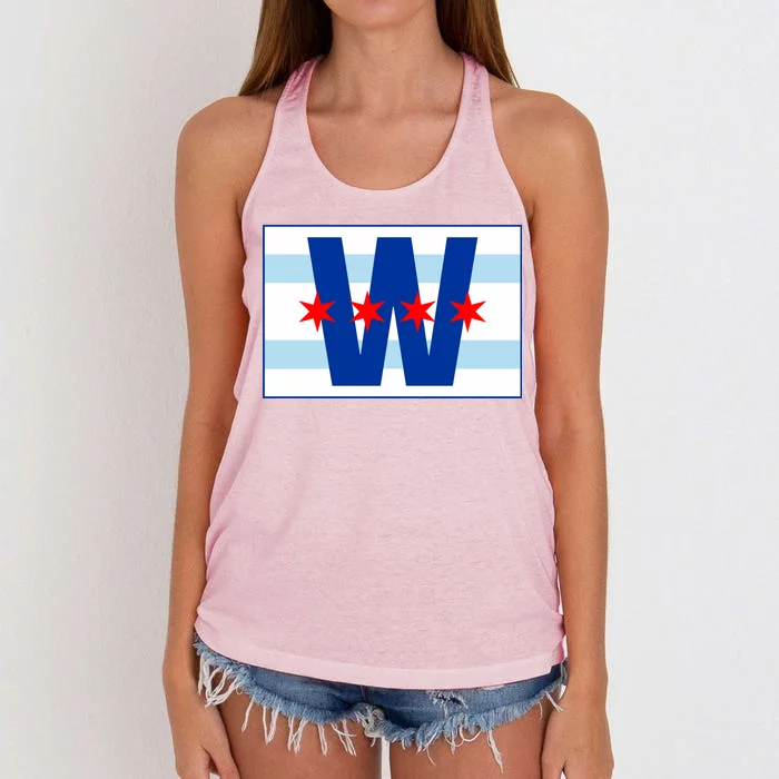 Chicago W Flag Women's Knotted Racerback Tank