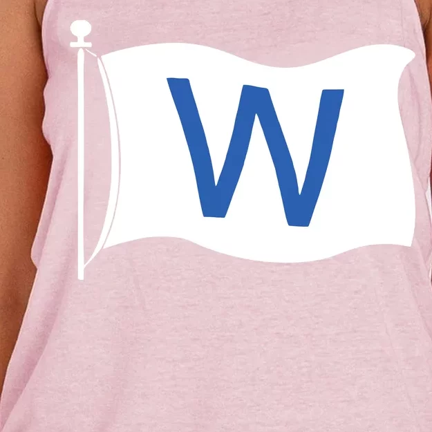 Chicago Win W Flag Baseball Women's Knotted Racerback Tank