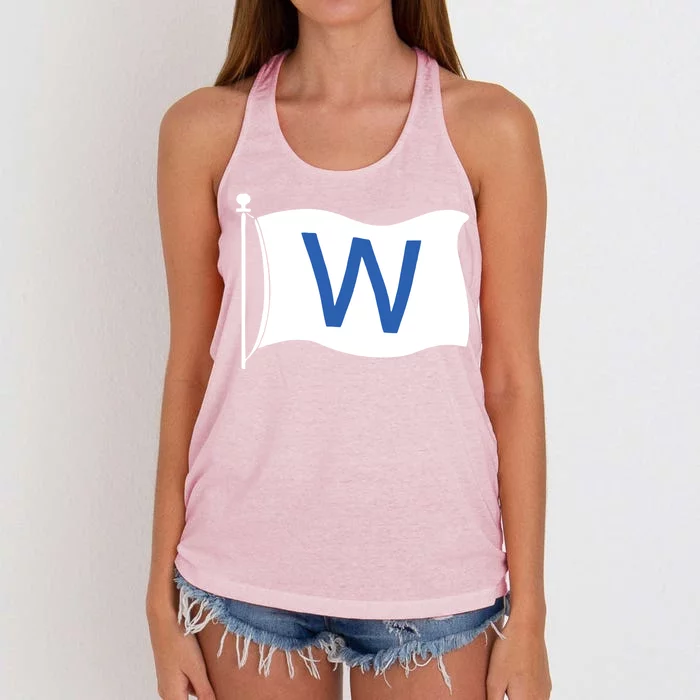 Chicago Win W Flag Baseball Women's Knotted Racerback Tank