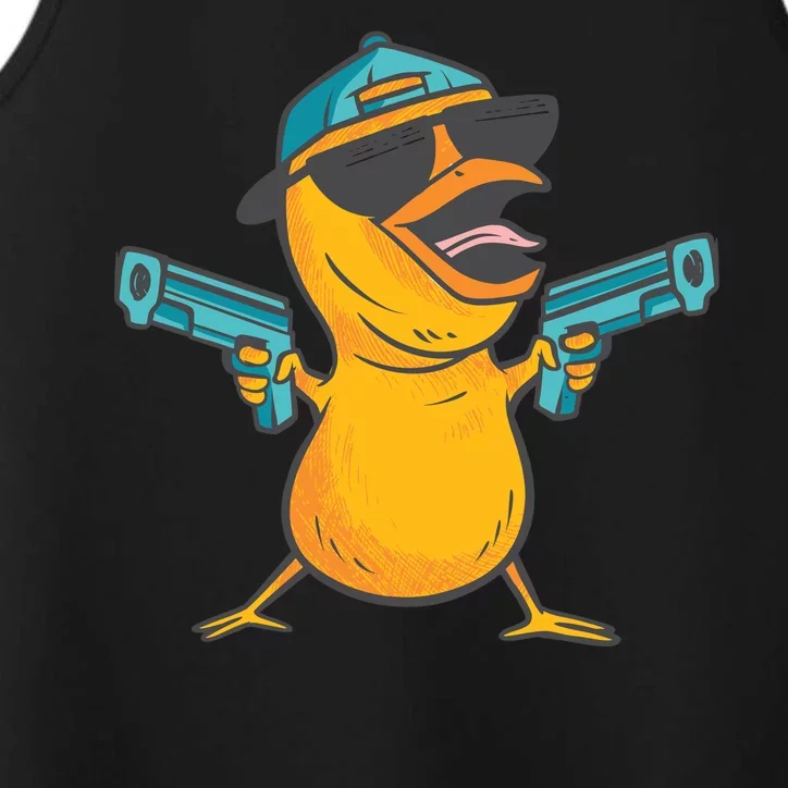 Chick Cartoon With Guns Performance Tank