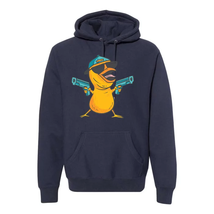 Chick Cartoon With Guns Premium Hoodie