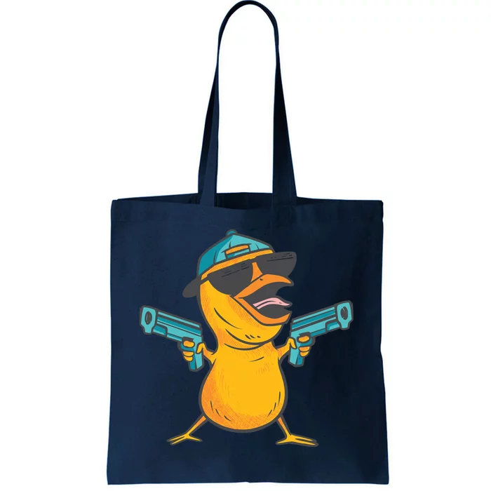 Chick Cartoon With Guns Tote Bag