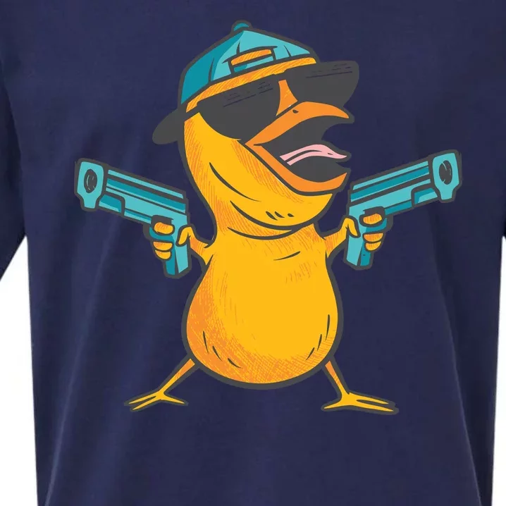 Chick Cartoon With Guns Sueded Cloud Jersey T-Shirt