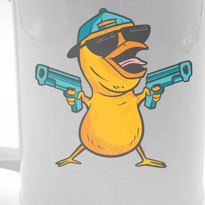 Chick Cartoon With Guns Front & Back Beer Stein