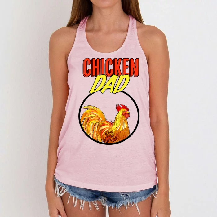 Chicken Dad Women's Knotted Racerback Tank