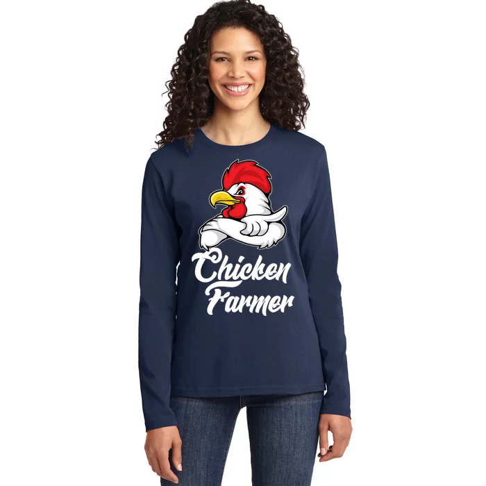 Chicken Farmer Ladies Long Sleeve Shirt