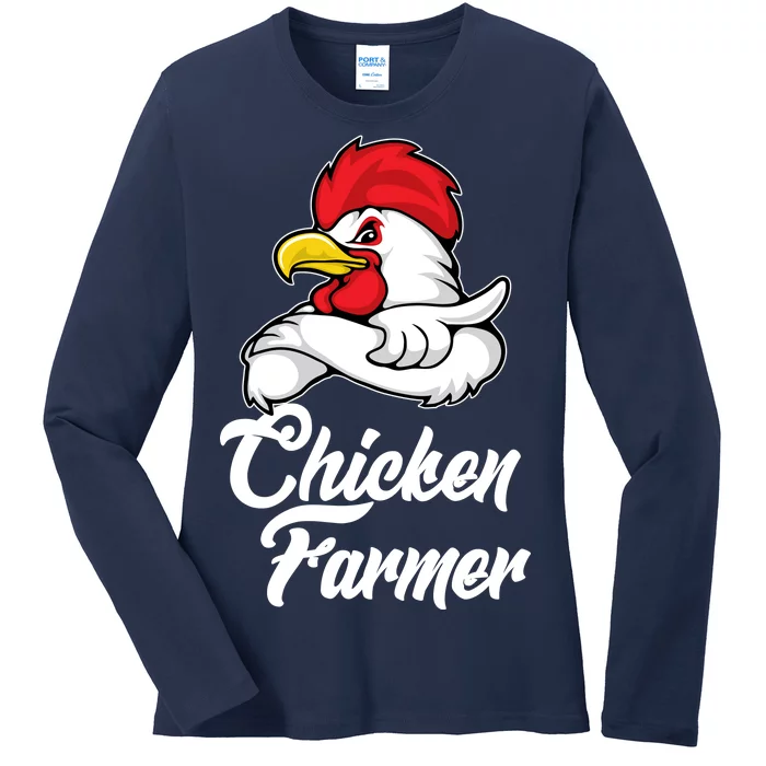 Chicken Farmer Ladies Long Sleeve Shirt