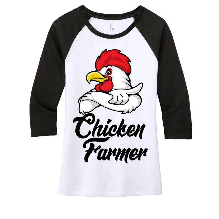 Chicken Farmer Women's Tri-Blend 3/4-Sleeve Raglan Shirt