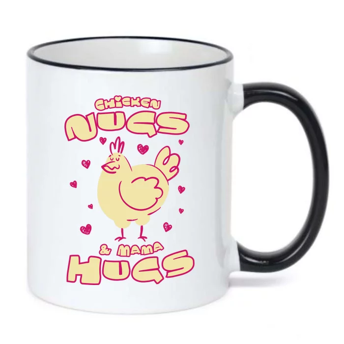 Chicken Nugs And Mama Hugs Black Color Changing Mug