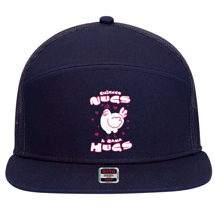 Chicken Nugs And Mama Hugs 7 Panel Mesh Trucker Snapback Hat