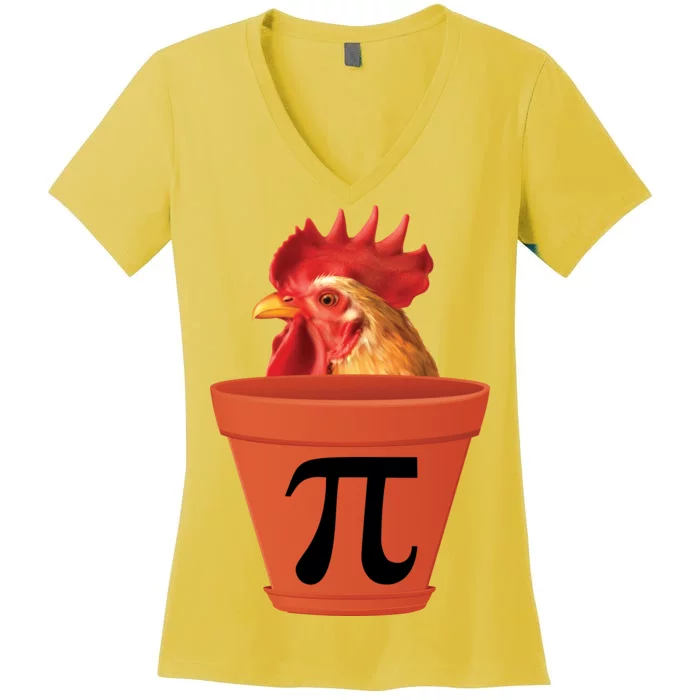 Chicken Pot Pie Funny Pi Women's V-Neck T-Shirt