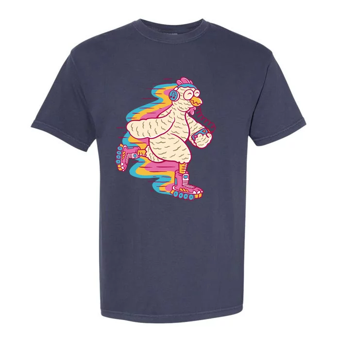 Chicken Roller Skating Garment-Dyed Heavyweight T-Shirt