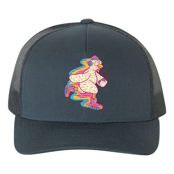 Chicken Roller Skating Yupoong Adult 5-Panel Trucker Hat