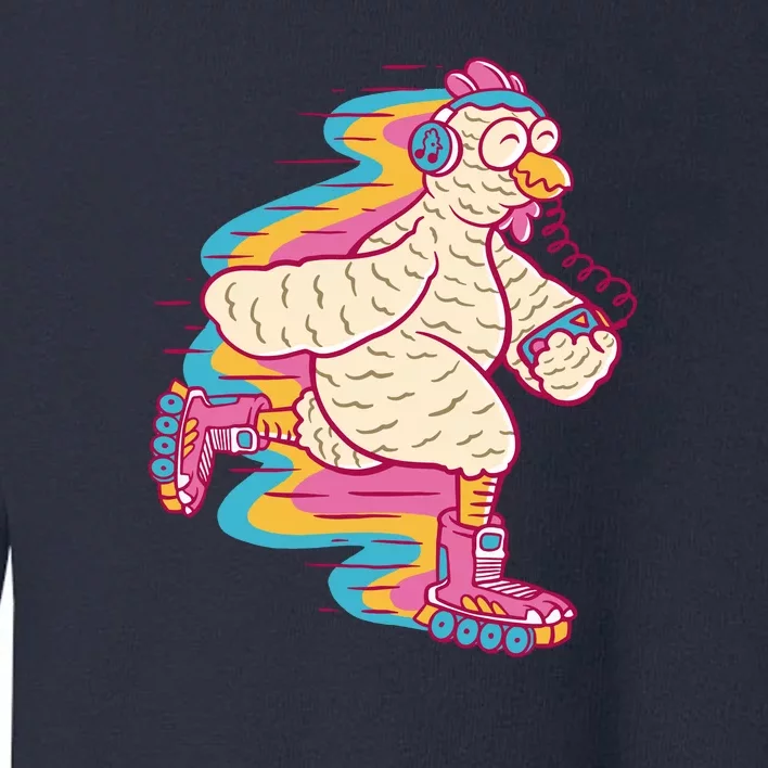 Chicken Roller Skating Toddler Sweatshirt