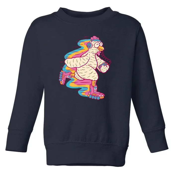 Chicken Roller Skating Toddler Sweatshirt