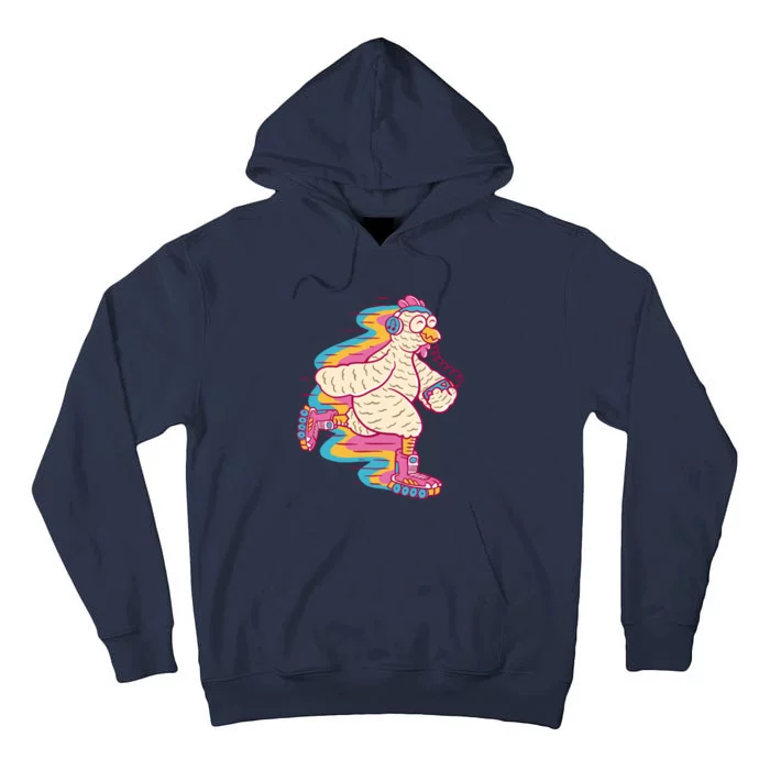 Chicken Roller Skating Tall Hoodie