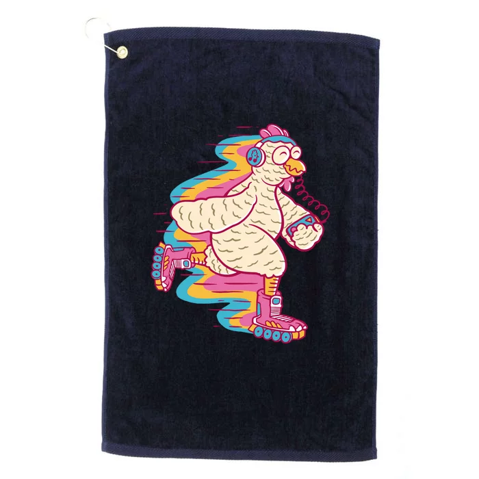 Chicken Roller Skating Platinum Collection Golf Towel