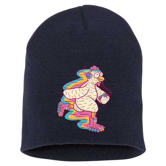 Chicken Roller Skating Short Acrylic Beanie