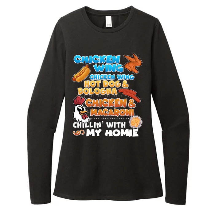 Chicken Wing Hot Dog Bologna Macaroni Homie Womens CVC Long Sleeve Shirt