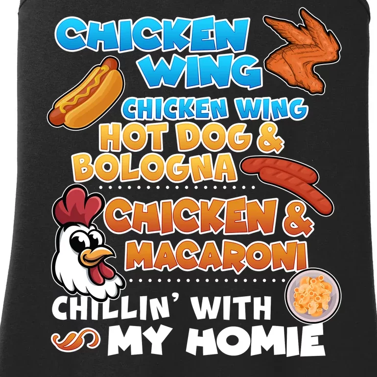 Chicken Wing Hot Dog Bologna Macaroni Homie Ladies Essential Tank