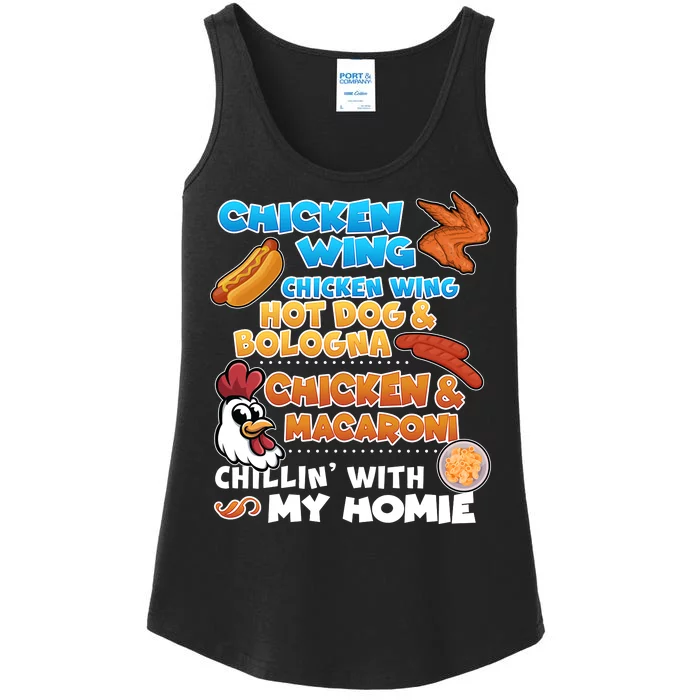 Chicken Wing Hot Dog Bologna Macaroni Homie Ladies Essential Tank