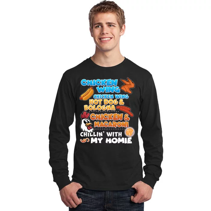 Chicken Wing Hot Dog Bologna Macaroni Homie Tall Long Sleeve T-Shirt