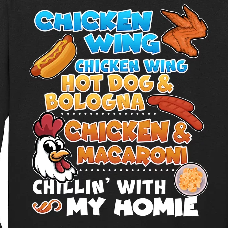 Chicken Wing Hot Dog Bologna Macaroni Homie Tall Long Sleeve T-Shirt