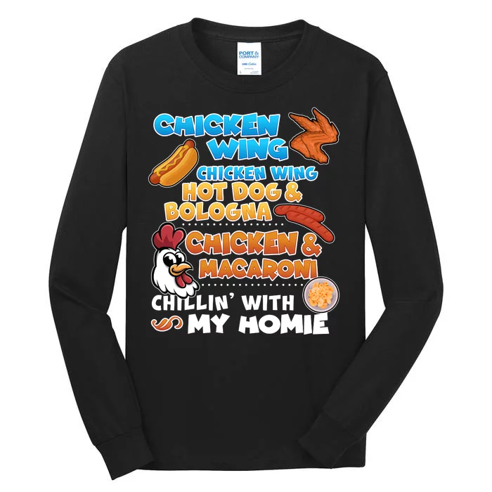 Chicken Wing Hot Dog Bologna Macaroni Homie Tall Long Sleeve T-Shirt