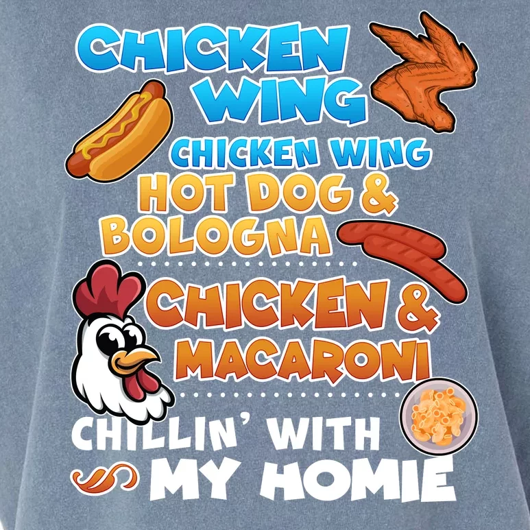 Chicken Wing Hot Dog Bologna Macaroni Homie Garment-Dyed Women's Muscle Tee