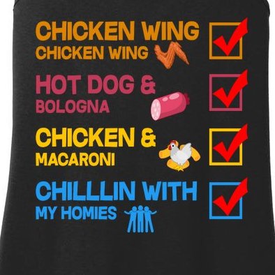 Chicken Wing Hot Dog Macaroni Chillin With My Homies Ladies Essential Tank